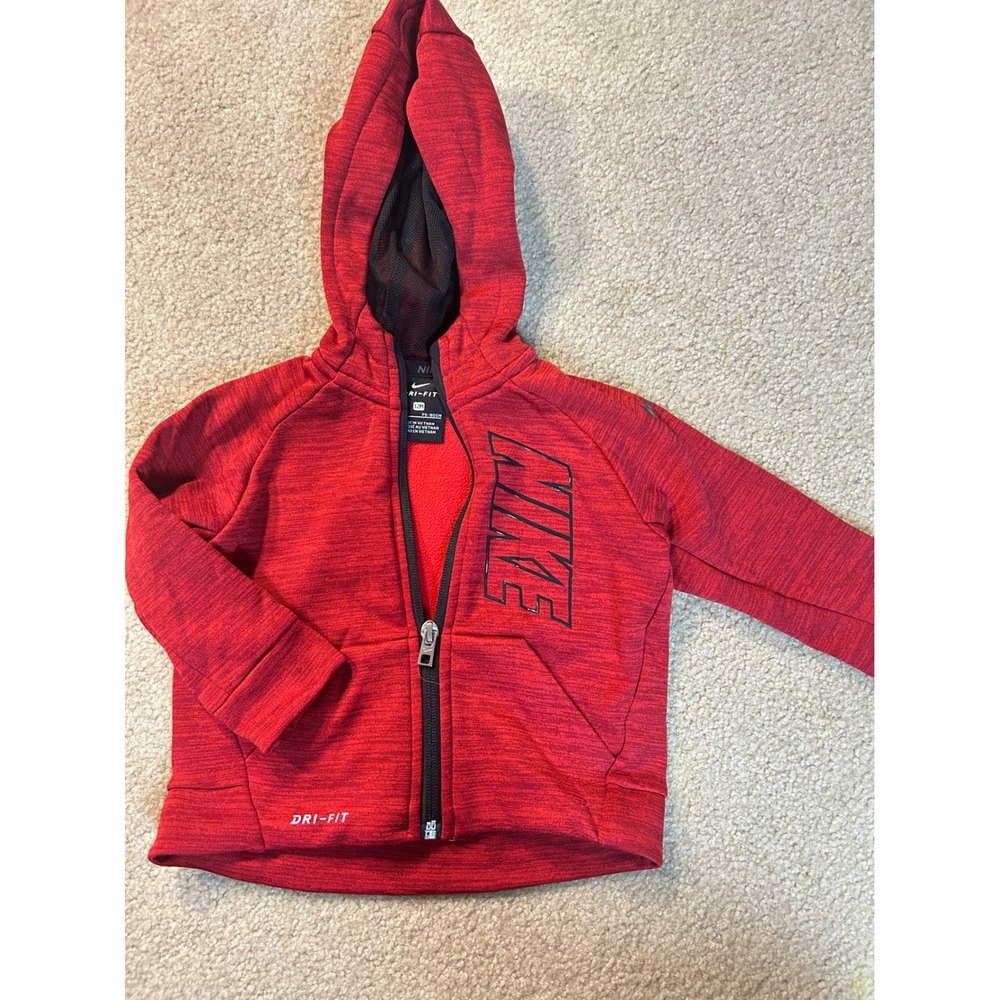 Nike‎ Kids Dri-Fit Full Zip Hoodie Red 12M Athletic ThermaFit